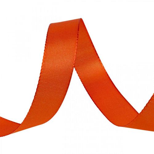 Artikel Cadeau- en decoratielint Oranje zijden lint 25mm 50m