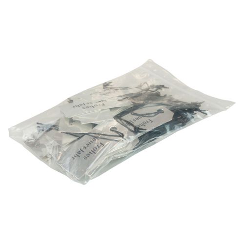 Artikel Cadeaukaartje &quot;Gelukkig Nieuwjaar&quot; zilver 8×3,5cm 50st