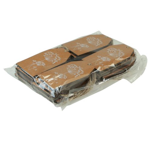 Artikel Cadeaukaartjes papier bruine bloemen 8×5cm 24 st