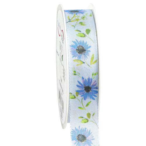Artikel Cadeaulint korenbloem zijden lint blauw 25mm 18m