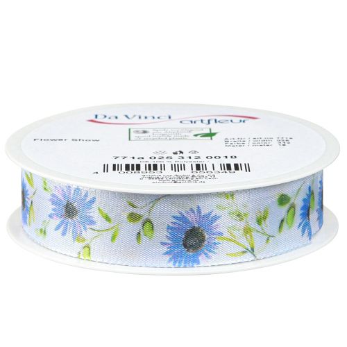 Artikel Cadeaulint korenbloem zijden lint blauw 25mm 18m