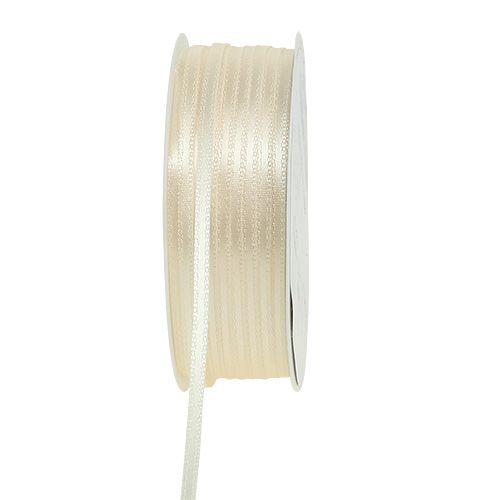 Cadeaulint smal decoratief lint crème 3mm x 50m