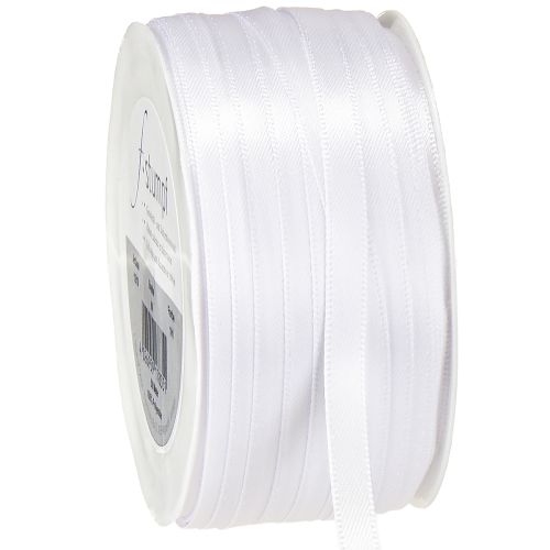 Artikel Cadeaulint decoratief lint satijnen lint wit 6mm 50m