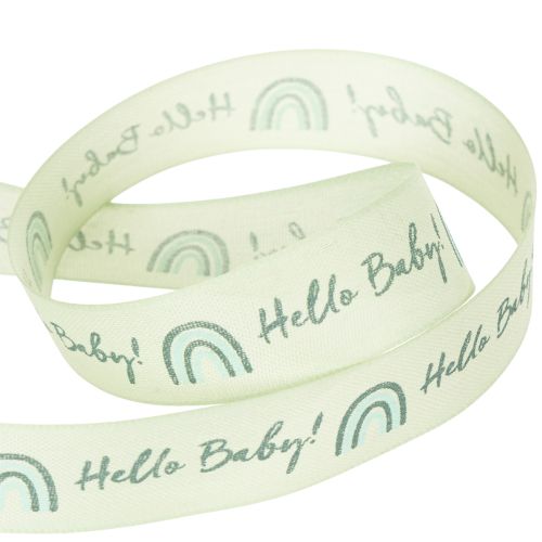 Artikel Cadeaulint Hello Baby decoratief lint groen 25 mm 16 m