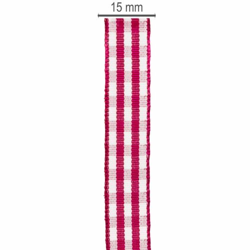 Cadeaulint, geruit rood, 15
