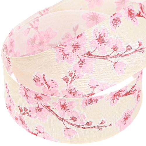 Artikel Cadeaulint kersenbloesem stoffen lint Hanami 40mm 20m