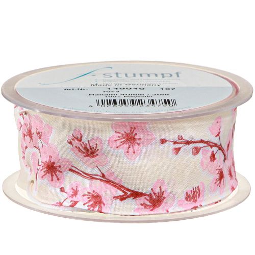 Artikel Cadeaulint kersenbloesem stoffen lint Hanami 40mm 20m