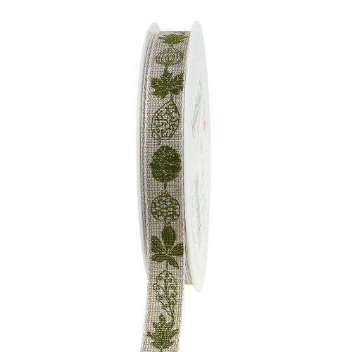 Floristik24 Decoratief lint herfstmotief groen 15mm 20m