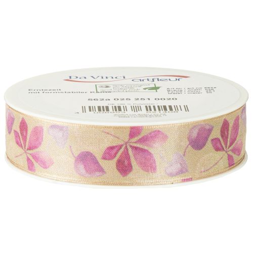 Artikel Cadeaulint paars herfstbladeren decolint herfst 25mm 20m