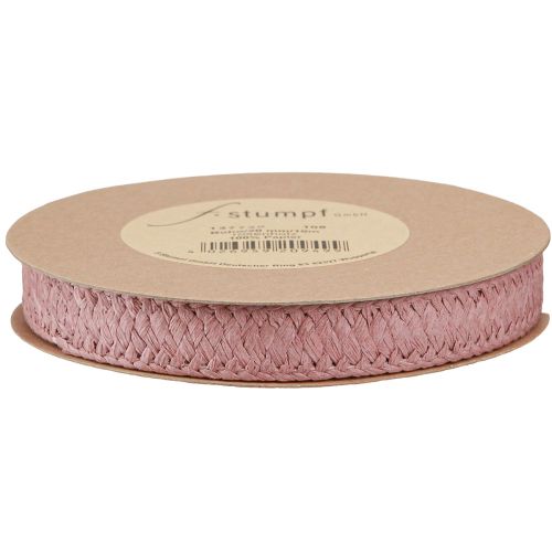 Artikel Cadeaulintpapier oudroze gevlochten papieren lint 20mm 10m