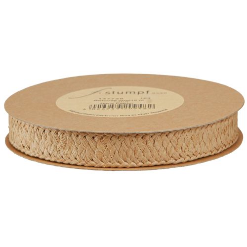 Artikel Cadeaulint papier gevlochten natuurlijk papier lint 20mm 10m