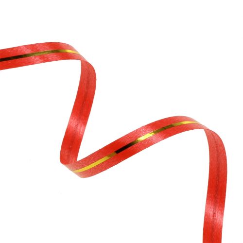 Artikel Cadeaulint rood met gouden strepen 4,8mm 250m