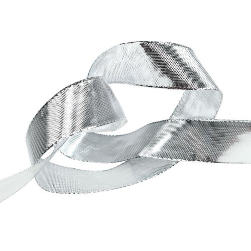 Artikel Cadeaulint zilver met draadrand 25m
