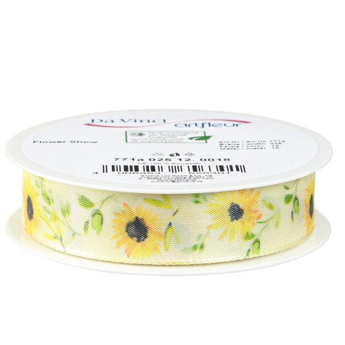 Artikel Cadeaulint zonnebloemzijdelint geel 25mm 18m