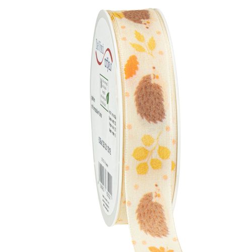 Cadeaulint zelfkantlint herfst egel 15mm 18m