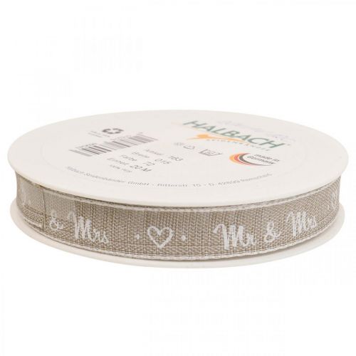 Artikel Cadeaulint bruin striklint bruiloft 15mm 20m