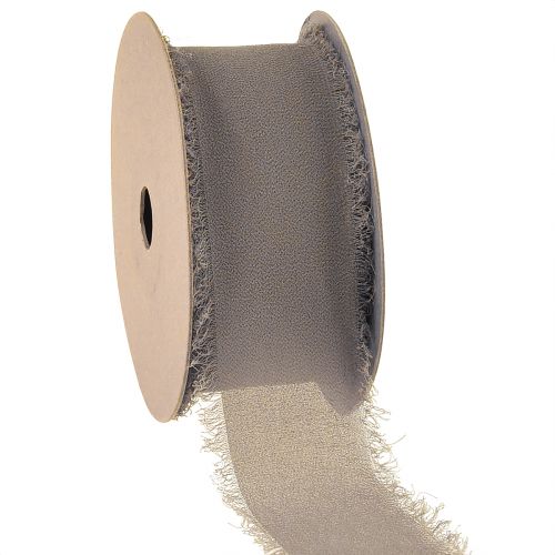 Floristik24 Decoratief lint bruin chiffonlint modderbruin 40mm 15m