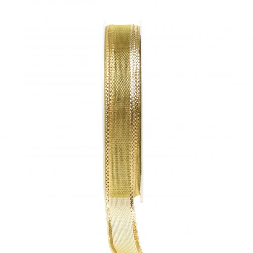 Floristik24 Cadeaulint gouden ring effect 15mm 25m