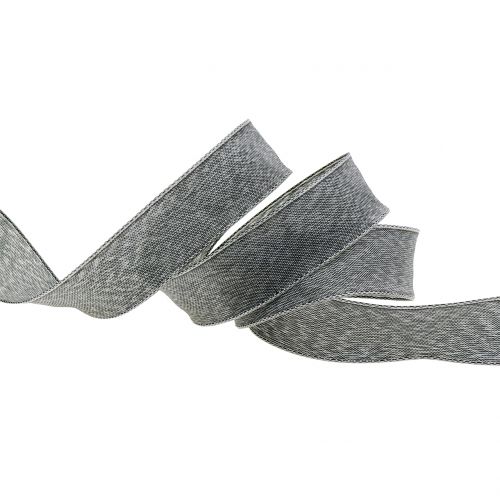 Floristik24 Geschenklint grijs mat 25mm 20m