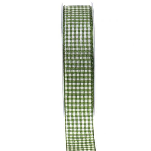 Floristik24 Cadeaulint ruitje groen 25mm 20m