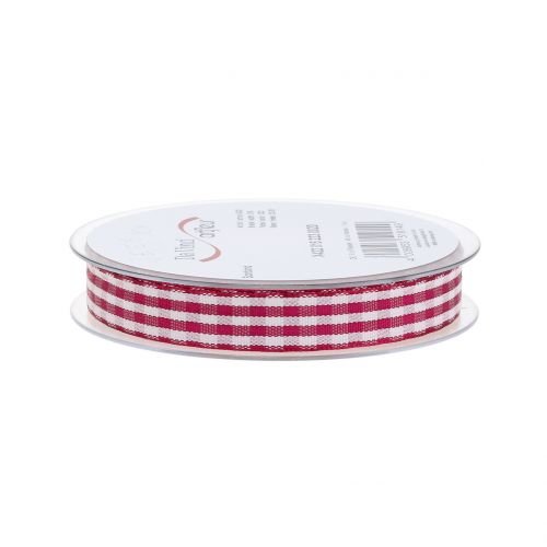Artikel Cadeaulint geruit paars 15mm 20m