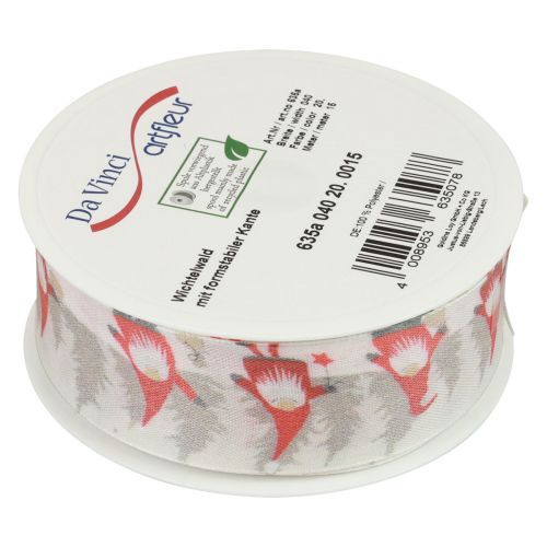 Artikel Cadeaulint Kerstlint kabouter rood 40mm 15m