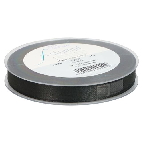 Artikel Cadeaulint zwart rouwbloemen decoratief lint 15mm 50m