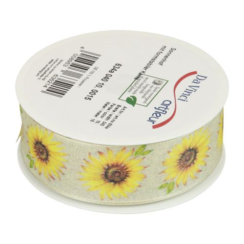 Artikel Cadeaulint zonnebloemen geel lint 40mm 15m