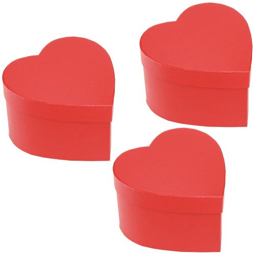 Artikel Geschenkdoos hart papieren decoratie rood 14×14,5cm H9cm 3st