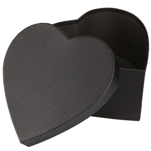 Artikel Geschenkdoos hart zwart papieren doos 18×18cm H10cm 2st