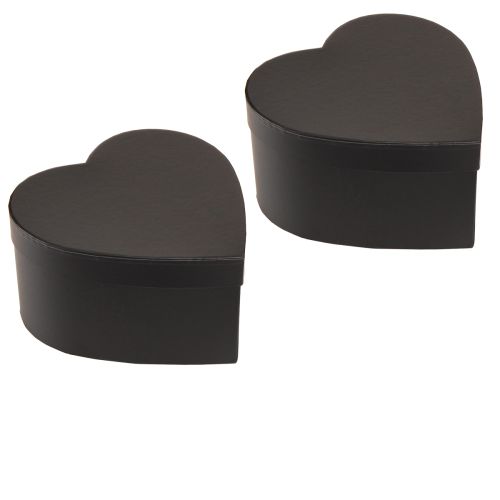 Artikel Geschenkdoos hart zwart papieren doos 18×18cm H10cm 2st