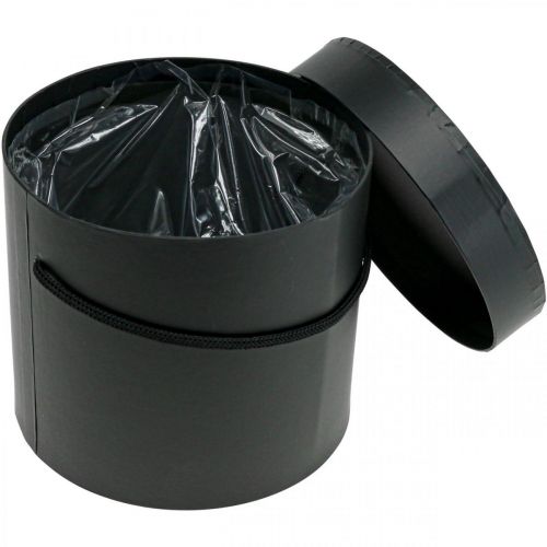Floristik24 Geschenkdoos rond Flowerbox zwart Ø12,5/14,5/16,5cm set van 3