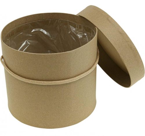 Artikel Geschenkdoos rond bloembak beige Ø12.5/14.5/16.5cm set van 3