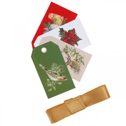 Artikel Inpakpapier met zijden lint en labels 4 vellen in een set 50 × 70cm