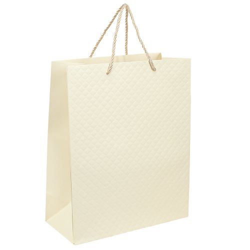 Floristik24 Cadeauzakje papieren cadeauzakje crème 26×12×32cm 1 st
