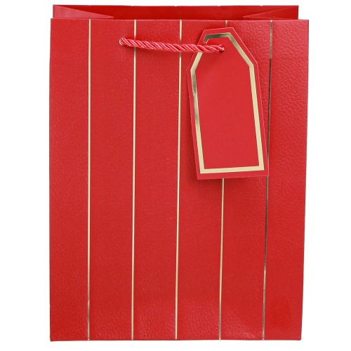Artikel Cadeauzakje Kerstzakje rood goud 18×10×23cm 1 st