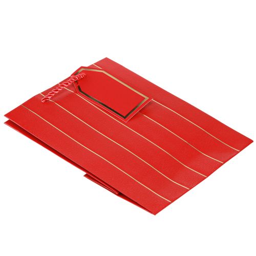 Artikel Cadeauzakje Kerstzakje rood goud 18×10×23cm 1 st