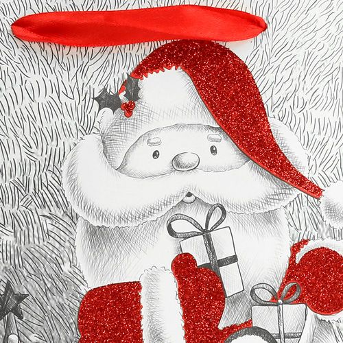 Floristik24 Cadeauzakje Kerstman 24cm x18cm x 8cm