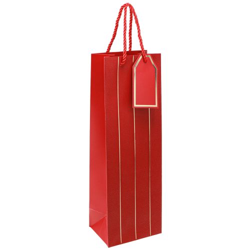 Artikel Cadeauzakje flessenzakje papier rood goud 9×12×36cm 1 st