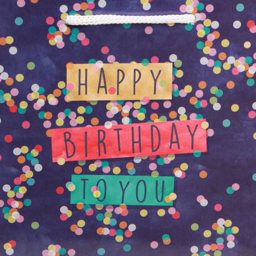 Artikel Cadeautas verjaardag &quot;Happy Birthday&quot; papier 18×10×23cm 2 stuks