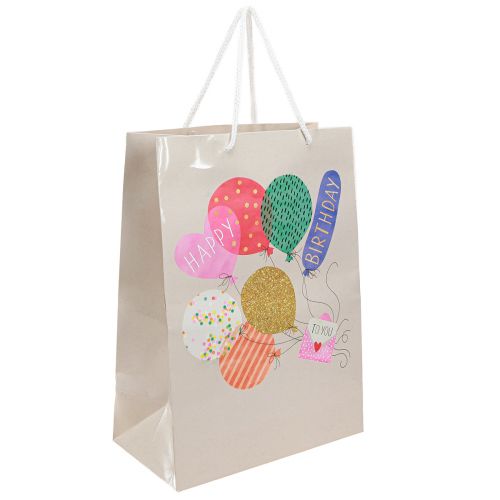 Floristik24 Cadeautas &quot;Happy Birthday&quot; verjaardagstas papier 26×14×36cm 2 stuks