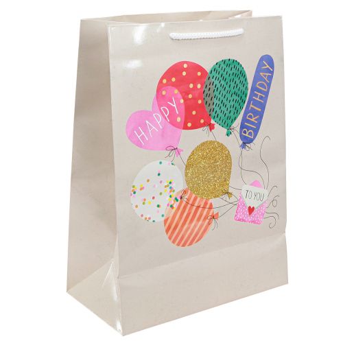 Artikel Cadeautas "Happy Birthday" verjaardagstas papier 26×14×36cm 2 stuks