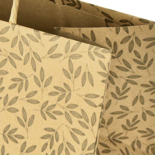 Artikel Cadeauzakje papier natuurlijke bruine bladeren 20×10×10cm 6 stuks