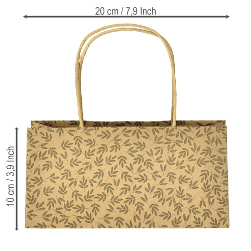 Artikel Cadeauzakje papier natuurlijke bruine bladeren 20×10×10cm 6 stuks