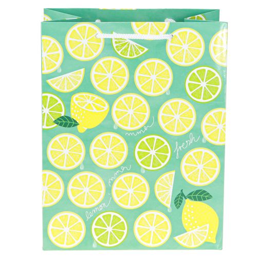 Artikel Cadeautas papieren citroentas met handvatten 18×10×23cm 2 stuks