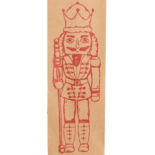 Floristik24 Cadeauzakje Kerst papieren zakje Notenkraker 28×8cm 5 st