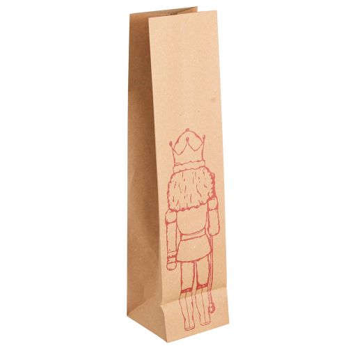 Floristik24 Cadeauzakje Kerst papieren zakje Notenkraker 28×8cm 5 st