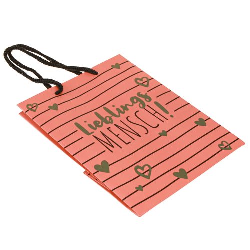 Artikel Cadeauzakje met hartjes &quot;Favoriete persoon&quot; papier 18×10×23cm 2 stuks