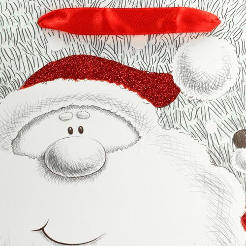 Floristik24 Geschenktas met kerstman 24 cm x 18 cm x 8 cm