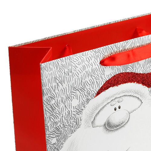 Floristik24 Geschenktas met kerstman 24 cm x 18 cm x 8 cm
